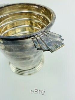 Ralph Lauren Huxley Ice Bucket. 925 Silver Plated 6 Bar ART DECO Liquor Barware