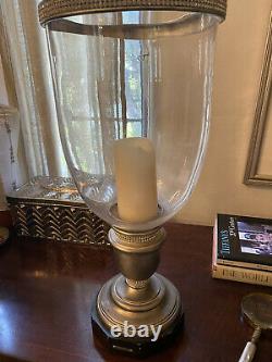 Ralph Lauren Silver and Rhinestone Hurricane Candleholder