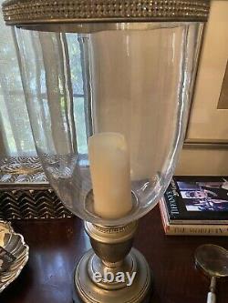 Ralph Lauren Silver and Rhinestone Hurricane Candleholder