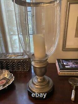 Ralph Lauren Silver and Rhinestone Hurricane Candleholder