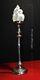Rare 1920 George V silver plated Corinthian banquet lamp art deco opaline shade