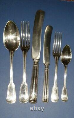 Rare 48 Piece Set Antique J A Henckels Zwillingswerk Silverplate Cutlery 8 Place