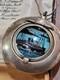 Rare Antique 1925 Morpho BUTTERFLY WING sweetheart locket PENDANT SterlingSilver