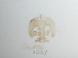 Rare Antique German BMF N Stork Mark Porcelain, Silver Plate Carnation Tray 1858