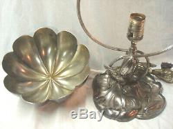 Rare Antique Pairpoint Silver Plated Water Lily Desk, Table Lamp. Art Nouveau. NR