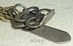 Rare Antique Victorian Nickel Plated Brass Skirt Lifter with Chain & Clip c1870