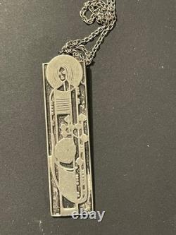 Rare Art Deco Silver Plated Religious Pendant Artist Jewelry