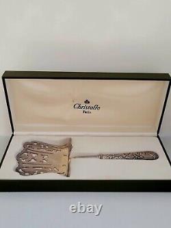 Rare Christofle Asparagus Shovel Silver Metal With Original Box