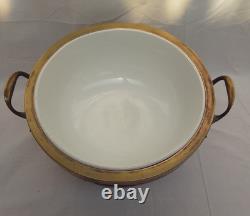 Rare Complete Original Antique Oak Trophy Bowl with Wedgwood Liner Silver Plated
