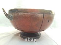 Rare Complete Original Antique Oak Trophy Bowl with Wedgwood Liner Silver Plated