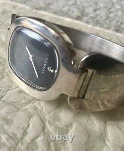 Rare Corum Love Bond solid Sterling Silver watch 1970s original cuff bracelet