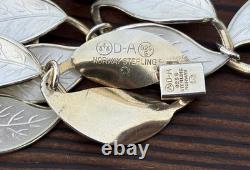 Rare David Andersen Gold Plated Sterling Silver White Enamel Leaf Necklace Rare David Andersen Gold Plated Sterling Silver White Enamel Leaf Necklace