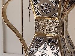 Rare De Lamerie Silverware Plated Enamel Decoration Arabic Finjan Coffee Pot 12