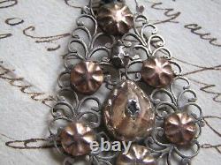 Rare Early Georgian French Normandie Silver & Gold Plated Filigree Pendant Chain