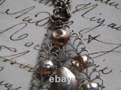 Rare Early Georgian French Normandie Silver & Gold Plated Filigree Pendant Chain
