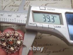 Rare Early Georgian French Normandie Silver & Gold Plated Filigree Pendant Chain