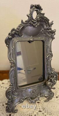 Rare Early WMF Rococo Revival Silver-Plated Cherub Toilet Mirror