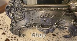 Rare Early WMF Rococo Revival Silver-Plated Cherub Toilet Mirror