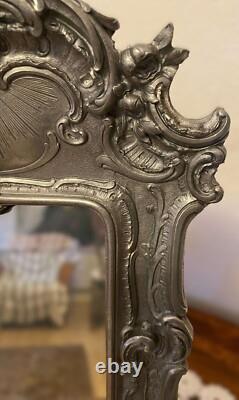 Rare Early WMF Rococo Revival Silver-Plated Cherub Toilet Mirror