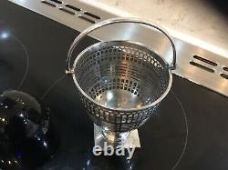 Rare Georgian Silver Plate Sugar Bowl Original Bristol Blue Glass Liner C 1790