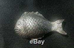 Rare Large Mid Century Gucci Silver Plate Heavy Fish Bottle Opener. 1970's