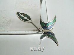 Rare Modernist Mexican Wolmar Los Castillo Silver Plated Butterfly dish 1960's