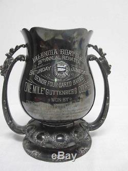 Rare Nj 1899 Valencia Rosedale Boat Club 25th Regatta Trophy One Mile Guttenberg