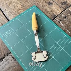 Rare Plate Lifter in Brite-Cut Design, Silver-plated with Bone Handle Vintage
