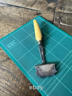 Rare Plate Lifter in Brite-Cut Design, Silver-plated with Bone Handle Vintage