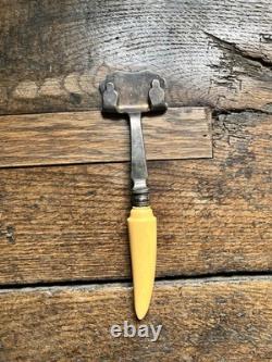 Rare Plate Lifter in Brite-Cut Design, Silver-plated with Bone Handle Vintage