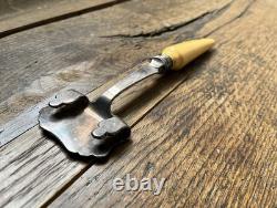 Rare Plate Lifter in Brite-Cut Design, Silver-plated with Bone Handle Vintage