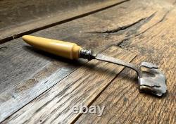 Rare Plate Lifter in Brite-Cut Design, Silver-plated with Bone Handle Vintage