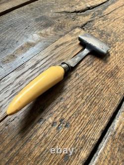 Rare Plate Lifter in Brite-Cut Design, Silver-plated with Bone Handle Vintage