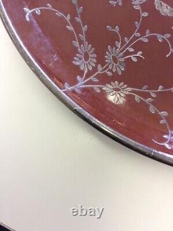 Rare Richard Ginori Italian Art Deco Silver Overlaid Ceramic Plate