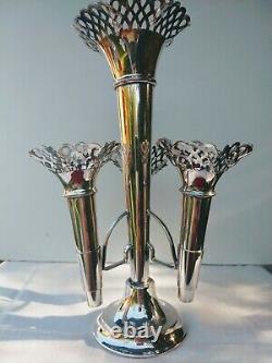 Rare Stunning Stylish Original Art Deco English Silver Plate Epergne Complete