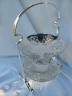 Rare Superb Edwardian Original Silver Plate Cake Stand Complete Excellent