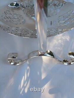 Rare Superb Edwardian Original Silver Plate Cake Stand Complete Excellent