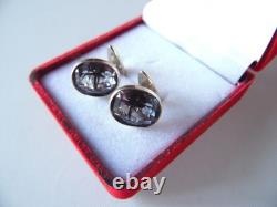 Rare USSR 875 Silver Gold Plated Alexandrite Cufflinks 16.5g