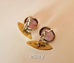 Rare USSR 875 Silver Gold Plated Alexandrite Cufflinks 16.5g