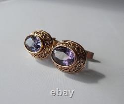 Rare USSR 875 Silver Gold Plated Cufflinks Alexandrite 12g