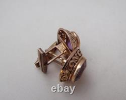 Rare USSR 875 Silver Gold Plated Cufflinks Alexandrite 12g