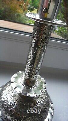 Rare Victorian Ornate Silver Plated Table Lamp Base-hukin & Heath