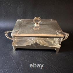 Rare Vintage Antique Wmf Germany Art Nouveau Silver Plate Lidded Butter Dish
