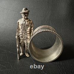 Rare Vintage Antique Ww1 Australian Military Soldier Silver Plate Napkin Ring