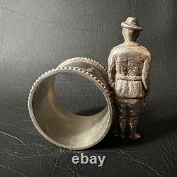Rare Vintage Antique Ww1 Australian Military Soldier Silver Plate Napkin Ring