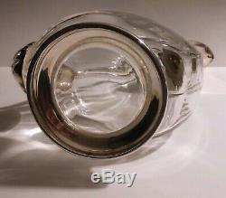 Rare Vintage Design Duck Goose Glass & Silver Plated Metal Decanter Pitcher