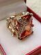 Rare Vintage French Designer Silver plated Ring Type Cristaux Glace Signed