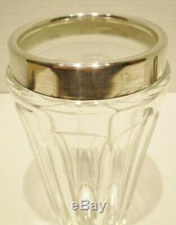 Rare Vintage Marked Baccarat Crystal Glass/Silver Plate Martini Cocktail Shaker