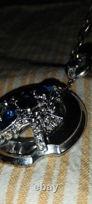 Rare Vintage Signed McClelland Barclay Art Deco Silver Plated pendant necklace