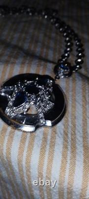 Rare Vintage Signed McClelland Barclay Art Deco Silver Plated pendant necklace